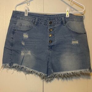 Denim Distressed Women Shorts